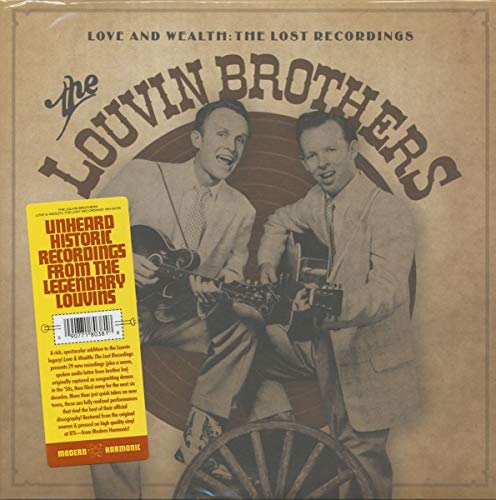 Vinyl record cover featuring portraits of The Louvin Brothers and a guitar.