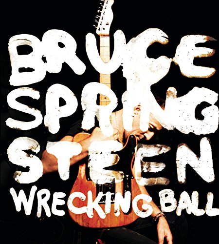 Bruce Springsteen "Wrecking Ball" CD cover with guitar and distressed text.