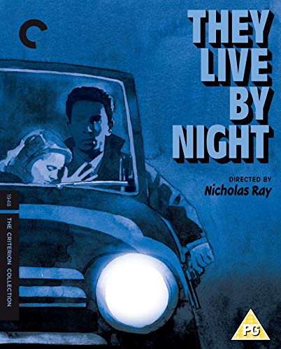 They Live By Night" Blu-ray cover with a couple in a car, gun visible.