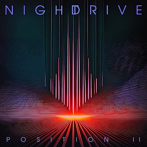 CD cover for “Night Drive - Position II” with abstract neon lines.