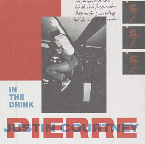 CD cover for Justin Courtney Pierre’s “In The Drink” with a jumping man.