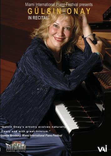 Gülsün Onay seated at a grand piano, DVD cover.