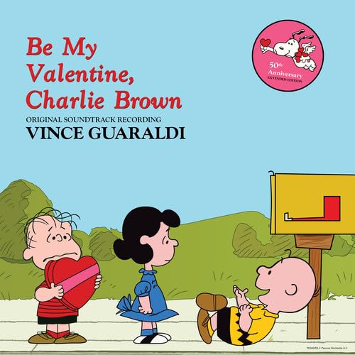 “Be My Valentine, Charlie Brown” album cover with Peanuts characters.