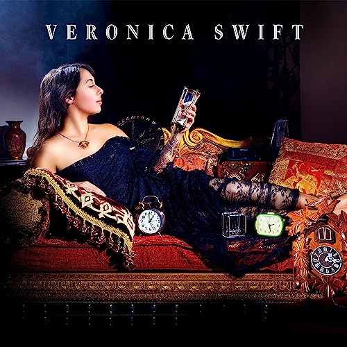 Veronica Swift album cover with woman, clocks, and ornate furniture.