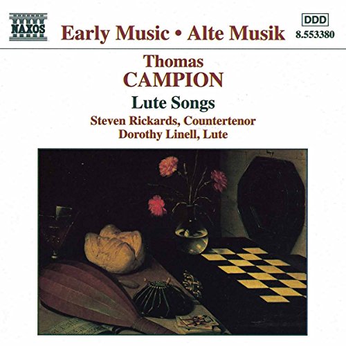 CD cover for Thomas Campion lute songs with still life painting.