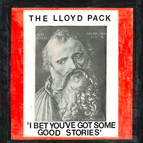 Vinyl record cover featuring a portrait of a bearded man.