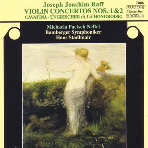 CD cover for Raff violin concertos, featuring a classical painting.