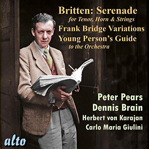 CD cover featuring portrait of Peter Pears holding sheet music, with text details.
