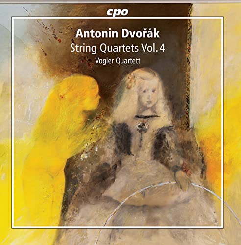 CD cover featuring a painting of two women in a yellow and white landscape.