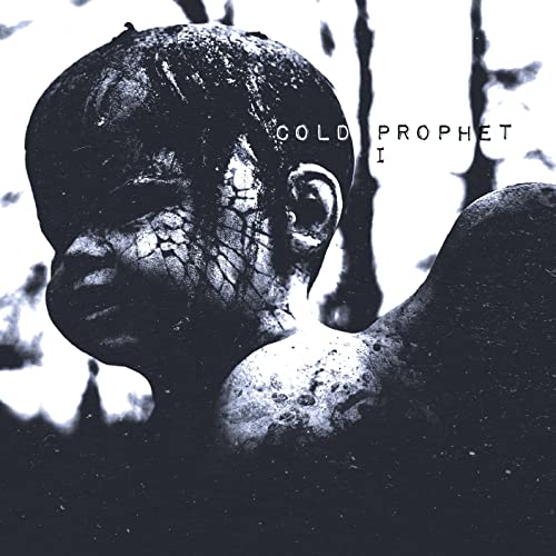 CD cover: cracked, grayscale portrait of a person looking down.