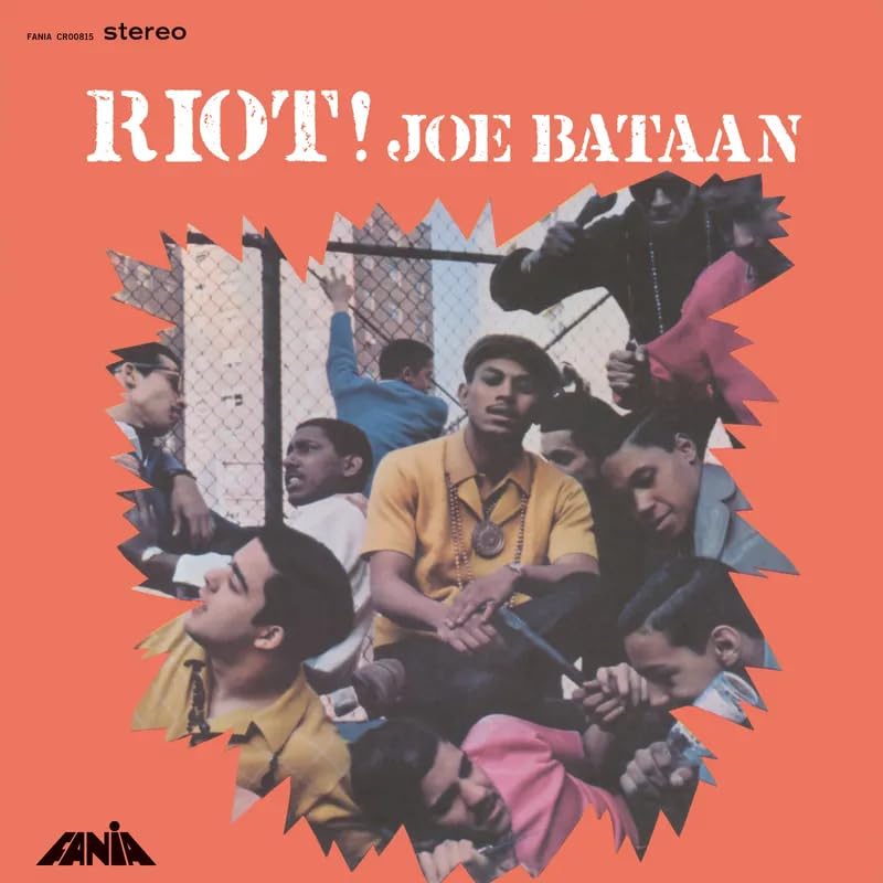 Album cover for Joe Bataan’s “Riot!” featuring a group of young men.