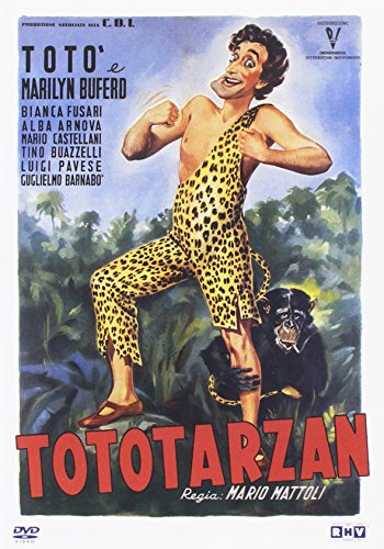 DVD cover for "Tototarzan" featuring a man in a leopard-print outfit.