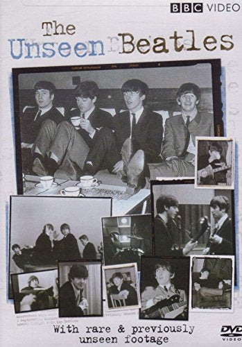 DVD cover for “The Unseen Beatles” featuring black and white photos of the band.