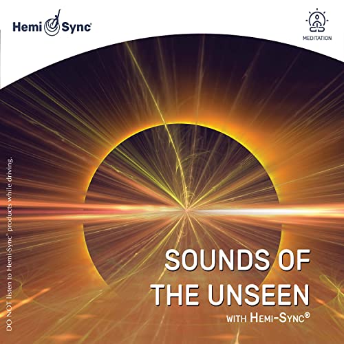 CD cover with radiating light burst and text “Sounds Of The Unseen”.