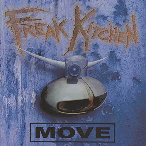 Freak Kitchen "Move" CD cover: metallic headgear over a blue, textured background.
