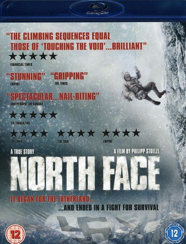 Blu-ray cover for “North Face” depicting a climber on a snowy mountain.