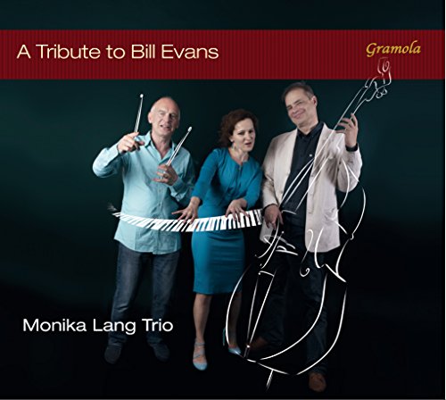 CD cover featuring the Monika Lang Trio with musical instruments.