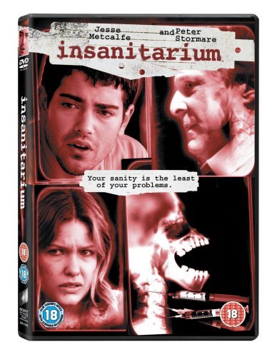 Insanitarium" DVD cover featuring distressed faces and a skull, rated 18.