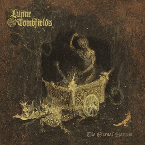 Dark album cover depicting a skeletal figure with a horse-drawn carriage.