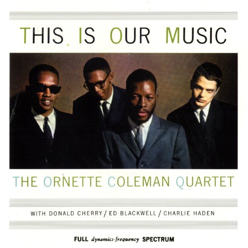Ornette Coleman Quartet album cover, four musicians in suits.