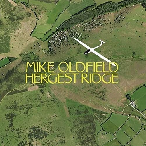 CD cover for Mike Oldfield’s “Hergest Ridge” featuring a glider over fields.