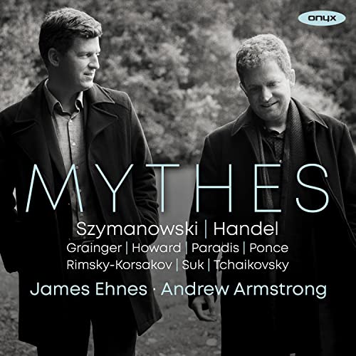 CD cover featuring two men, James Ehnes and Andrew Armstrong, with text "Mythes".