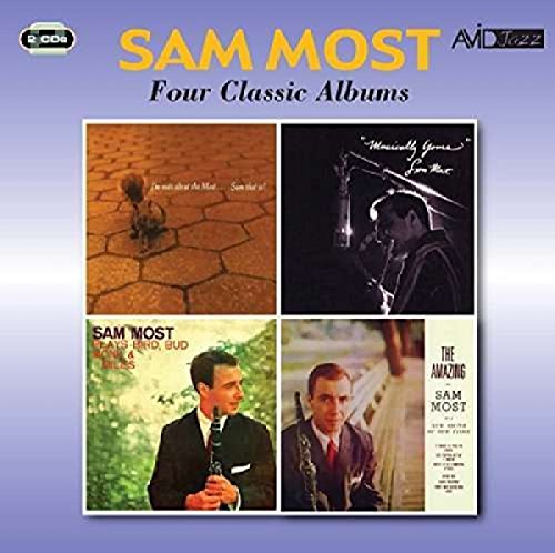 CD cover featuring jazz musician Sam Most and album artwork collage.