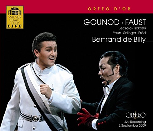 CD cover for Gounod’s Faust opera featuring two male singers in costume.