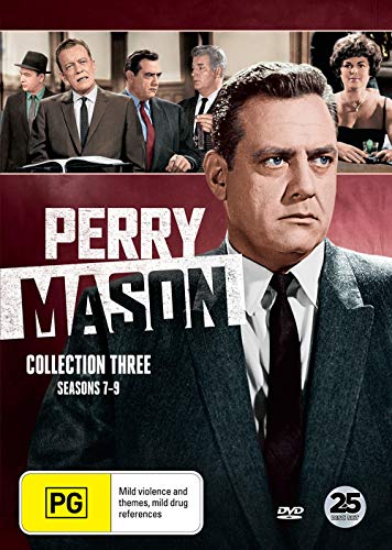 Perry Mason DVD cover featuring Raymond Burr in a courtroom scene.