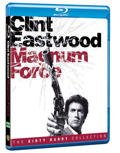 Clint Eastwood holding a revolver on the cover of the Magnum Force Blu-ray case.