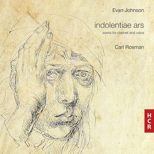 CD cover: sketch of a face, text “indolentiae ars” by Rosman and Johnson.