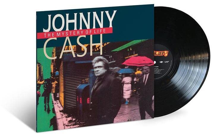 Johnny Cash album cover and black vinyl record displayed together.