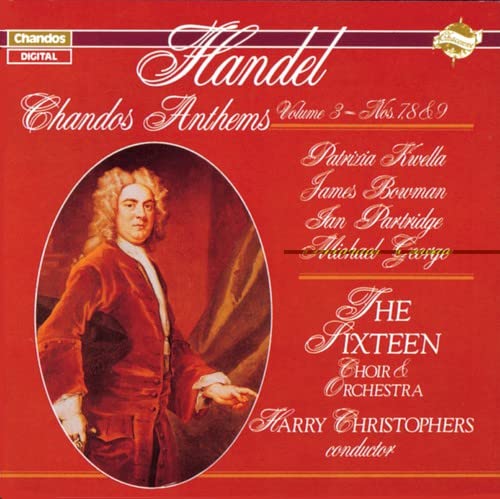 CD cover for Handel’s Chandos Anthems, Vol. 3, featuring a portrait.
