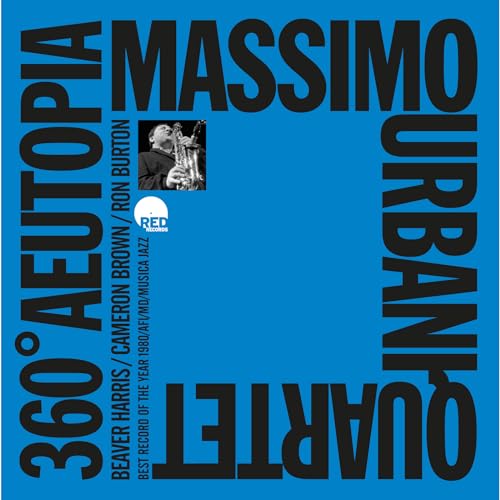 CD cover for Massimo Urbani’s “360° Aeutopia” featuring a saxophone player.