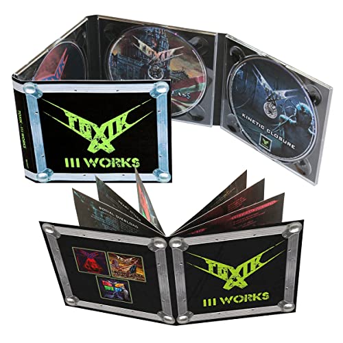 Open CD case for Toxik’s “III Works” with metallic edges and artwork.