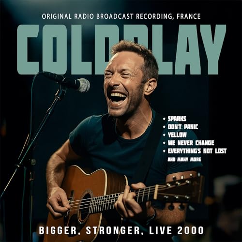 Coldplay live album cover featuring Chris Martin with a guitar.