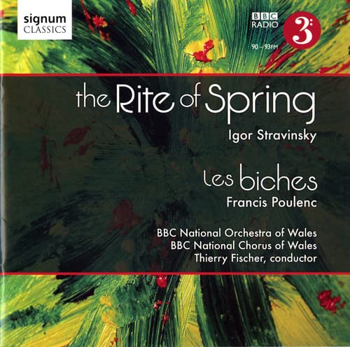 CD cover for Stravinsky’s “The Rite of Spring” and Poulenc’s “Les Biches”.