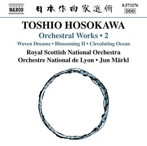 CD cover for Toshio Hosokawa orchestral works featuring a circular water image.