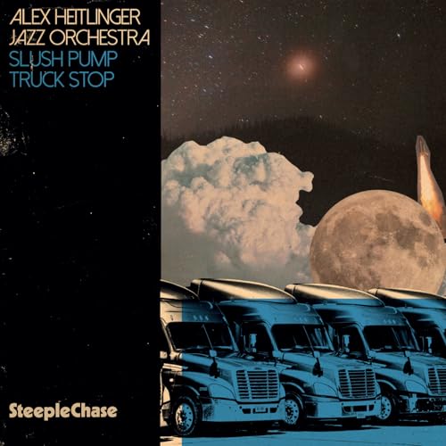 CD cover: dark sky, moon, trucks, and album title "Slush Pump Truck Stop".