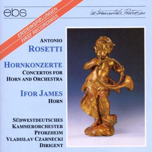 CD cover: statue of a horn player, text “Antonio Rosetti” and “Hornkonzerte”.