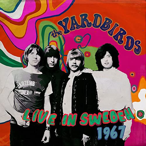 Yardbirds album cover: band photo with psychedelic swirling background.