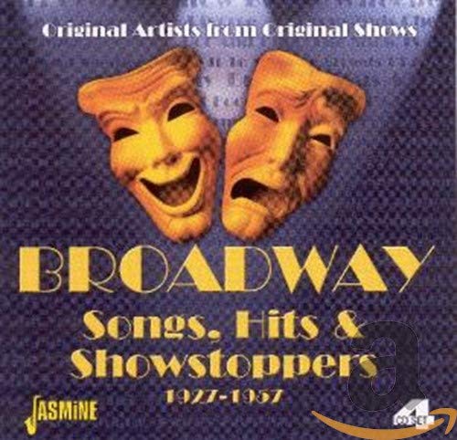 CD cover featuring comedy and tragedy masks above the text Broadway Songs, Hits & Showstoppers.