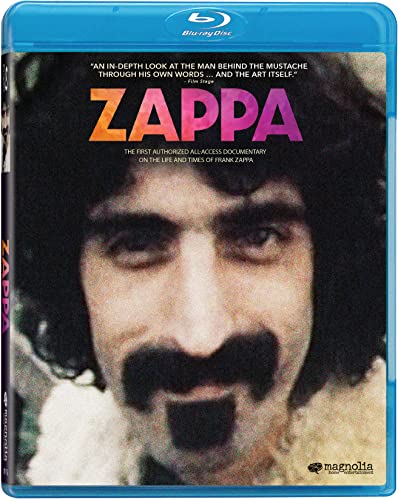 Blu-ray case featuring a portrait of Frank Zappa with a mustache.