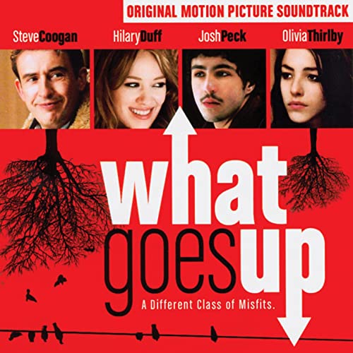 CD cover for “What Goes Up” soundtrack featuring four actors’ portraits.
