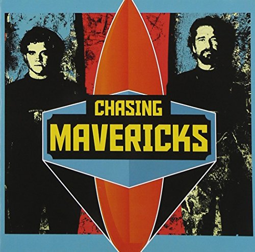 Chasing Mavericks" soundtrack CD cover with surfers and a red surfboard graphic.