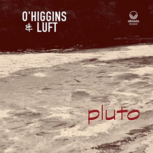 CD cover for "Pluto" by O'Higgins & Luft, featuring a sandy beach.