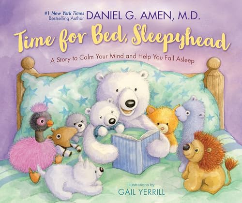 Book cover with a polar bear reading to several stuffed animals.