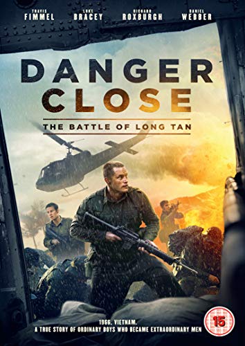 DVD cover art for Danger Close featuring soldiers in combat with a helicopter overhead.