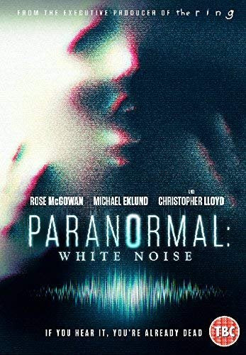 DVD cover for "Paranormal: White Noise" with distorted face and sound waves.
