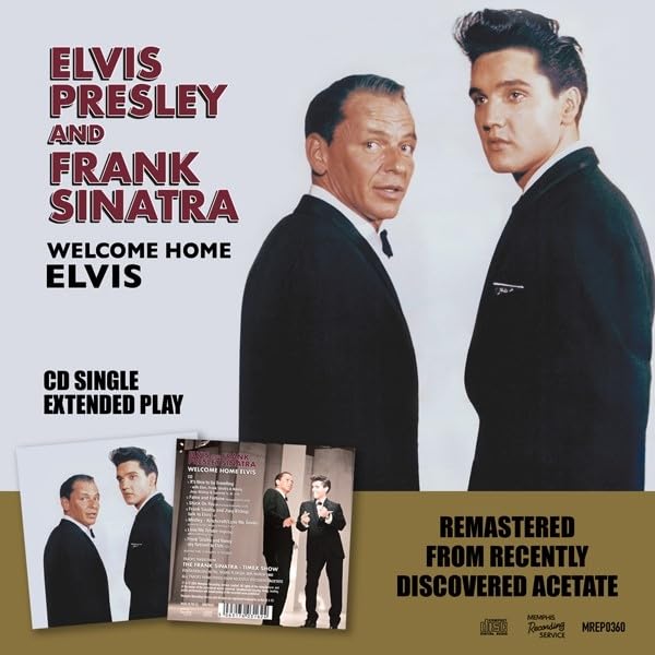CD cover featuring portraits of Elvis Presley and Frank Sinatra in tuxedos.
